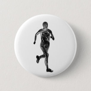 Marathon Runner 6 Cm Round Badge