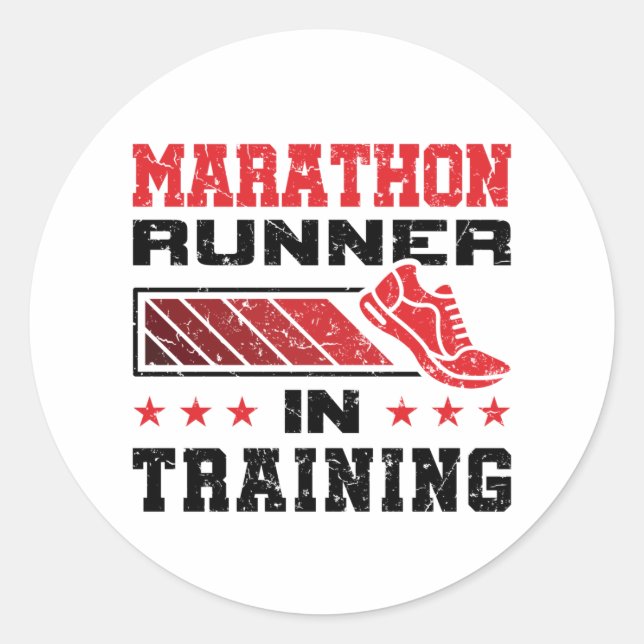 Marathon Runner In Training Classic Round Sticker (Front)