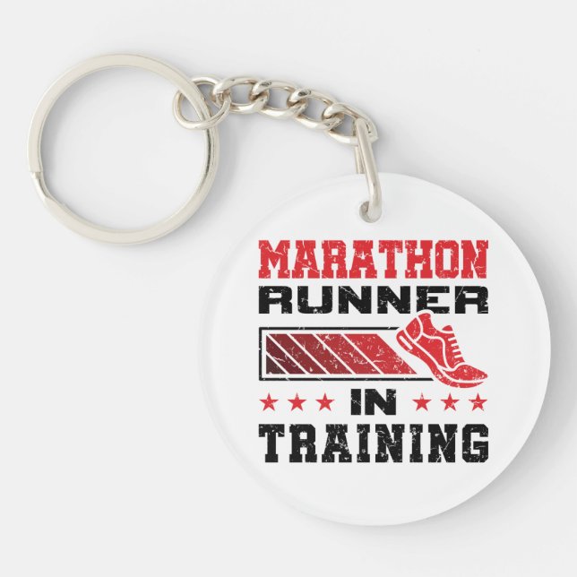 Marathon Runner In Training Key Ring (Front)