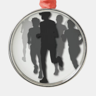 marathon runner metal tree decoration