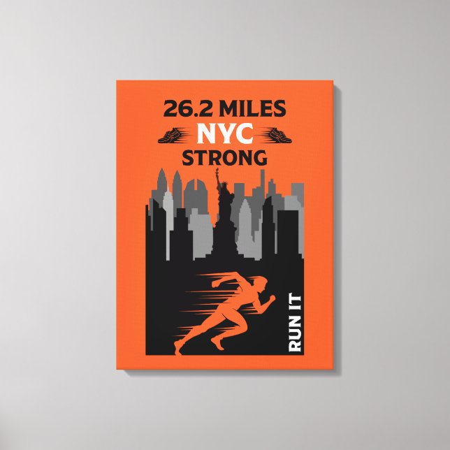 Marathon Runner New York 26.2 Canvas Print (Front)