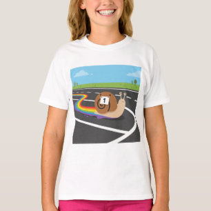 Marathon Runner Snail Cute Rainbow Trail T-Shirt