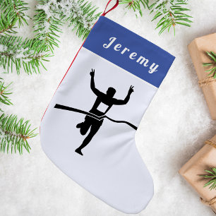 Marathon Runner Track Field Cross Country His Name Small Christmas Stocking