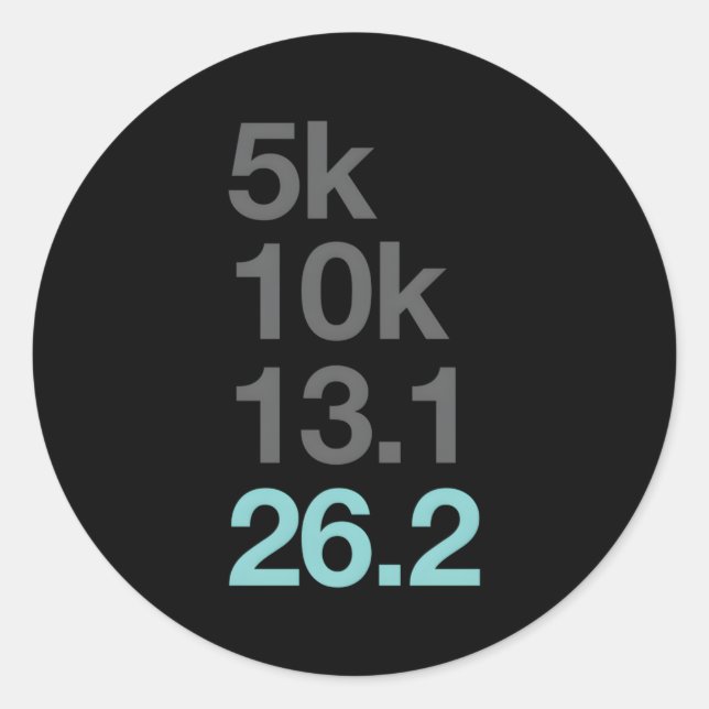 Marathon Runners 5K 10K 131 262 Marathoner Classic Round Sticker (Front)