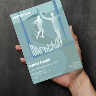 Marathon runners event celebration Invitation