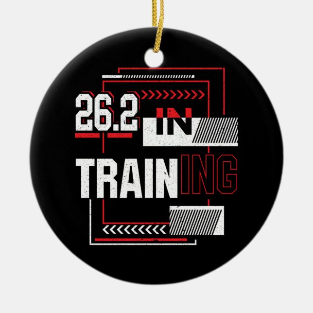Marathon Running - 26.2 in Training Abstract  Ceramic Tree Decoration (Front)