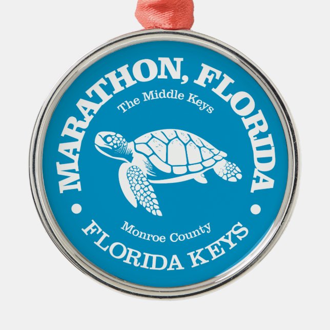Marathon (sea turtle) metal tree decoration (Front)