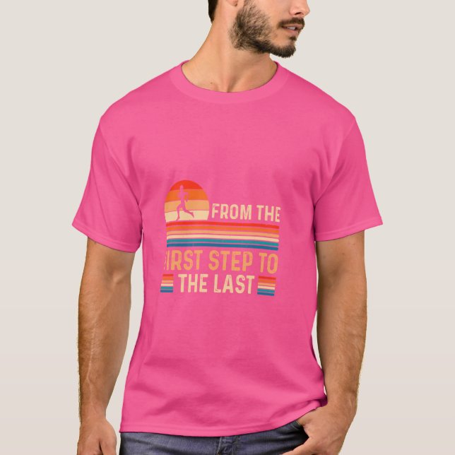Marathon Training Jogging Running Steps T-Shirt (Front)
