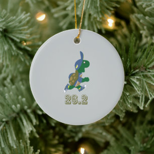 Marathon Turtle Runner in Blue Ceramic Tree Decoration