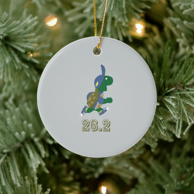 Marathon Turtle Runner in Blue Ceramic Tree Decoration (Tree)
