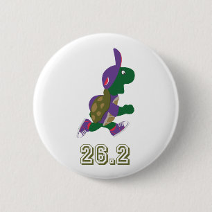 Marathon Turtle Runner in Purple 6 Cm Round Badge