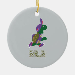 Marathon Turtle Runner in Purple Ceramic Tree Decoration