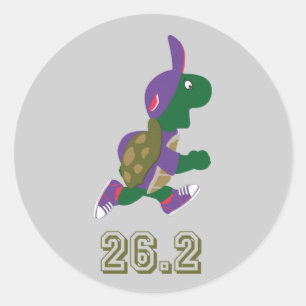 Marathon Turtle Runner in Purple Classic Round Sticker