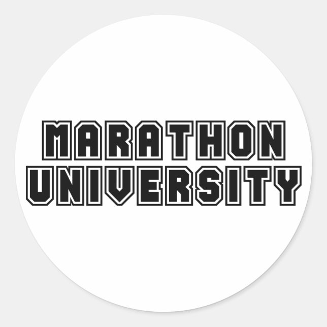 Marathon University Classic Round Sticker (Front)