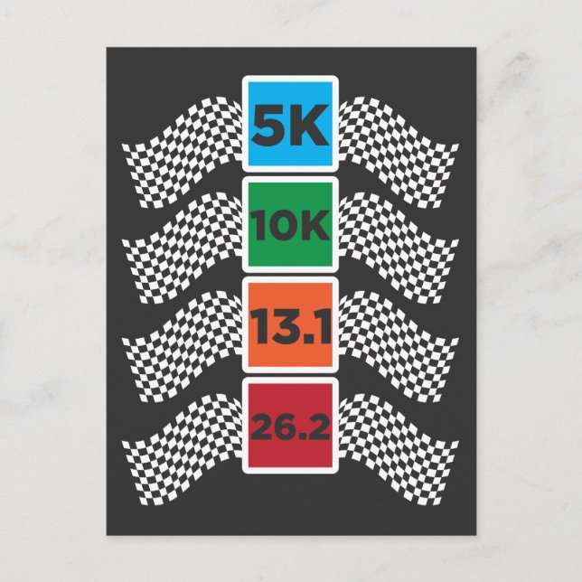 Marathoner Running Marathon Achievements Runner Postcard (Front)
