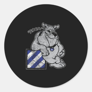Marauder 3rd Infantry Division Rocky The Bulldog  Classic Round Sticker