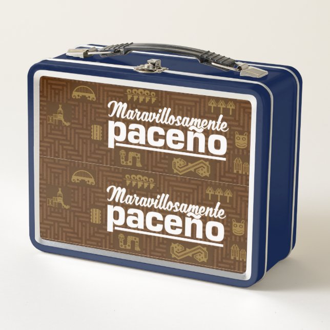 Maravillosamente paceño metal lunch box (Front)