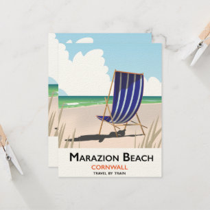Marazion Beach Cornwall beach travel poster