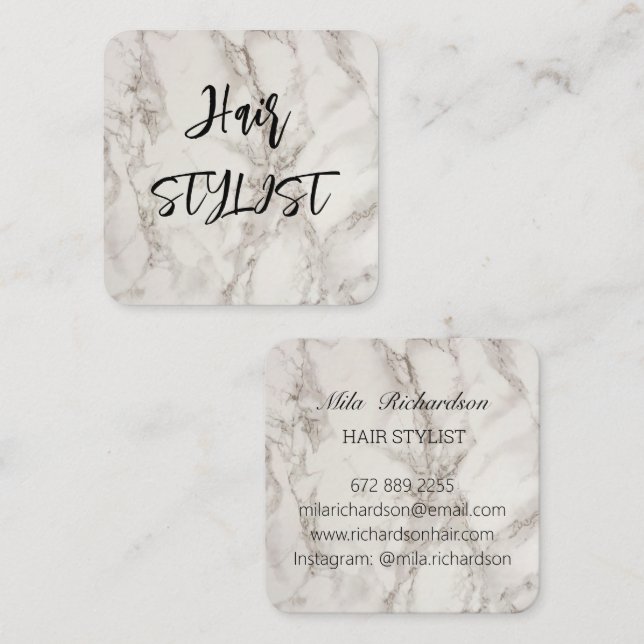 Marbel elegantly modern square business card (Front/Back)