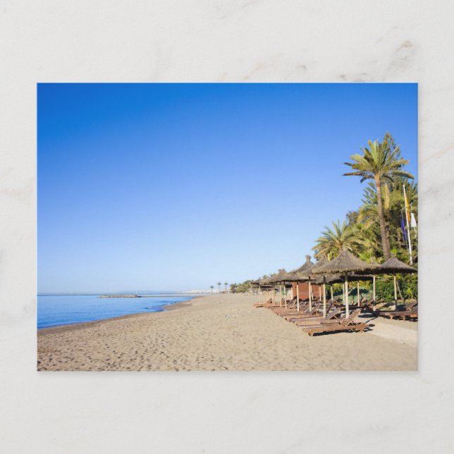 Marbella Beach and Sea on Costa del Sol in Spain Postcard (Front)