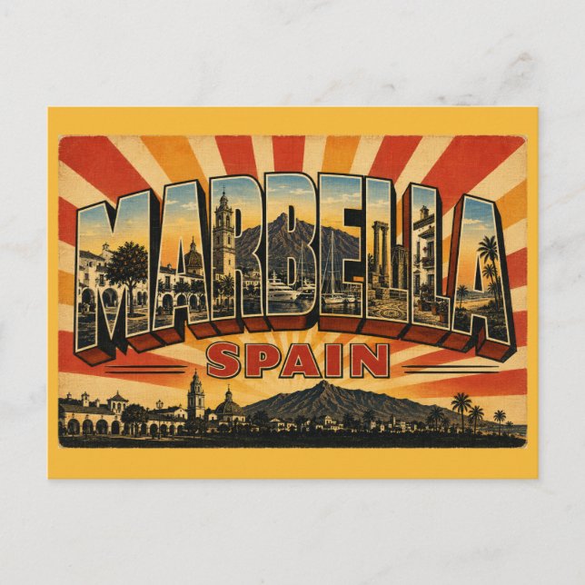 Marbella Spain Orange Tree Square Postcard (Front)