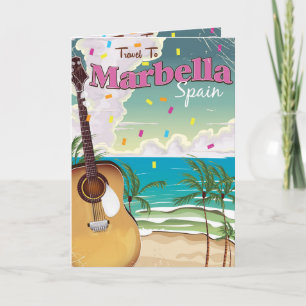 Marbella Spanish vintage holiday poster Card