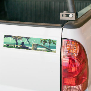 Marbella Surfer Pura Vida Costa Rica Bumper Sticker