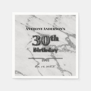 Marble 30th Birthday Party Napkin