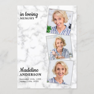 Marble 3 Photo Order Of Service Memorial Funeral Programme