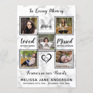 Marble 5 Photo Memorial Order Of Service Funeral Programme