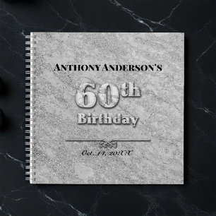 Marble 60th Birthday Party Guest Book
