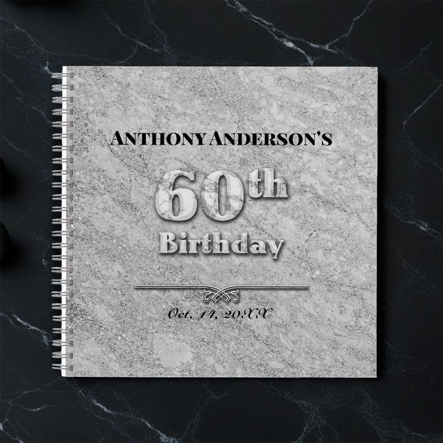 Marble 60th Birthday Party Guest Book (Creator Uploaded)