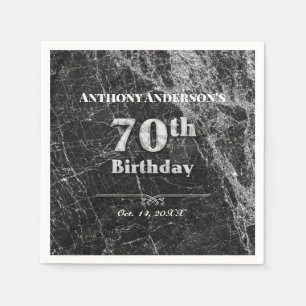 Marble 70th Birthday Party Napkin