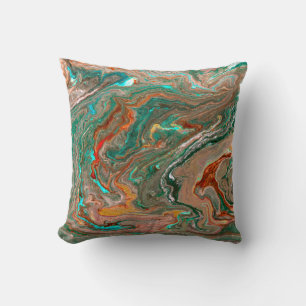 Marble abstract acrylic background. Marbling artwo Cushion
