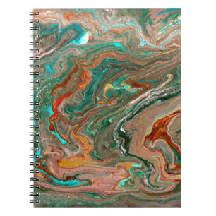 Marble abstract acrylic background. Marbling artwo Notebook
