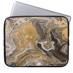 Marble abstract acrylic background. Nature marblin Laptop Sleeve