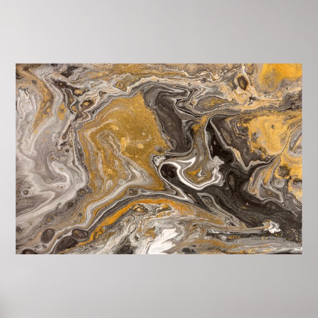 Marble abstract acrylic background. Nature marblin Poster (Front)