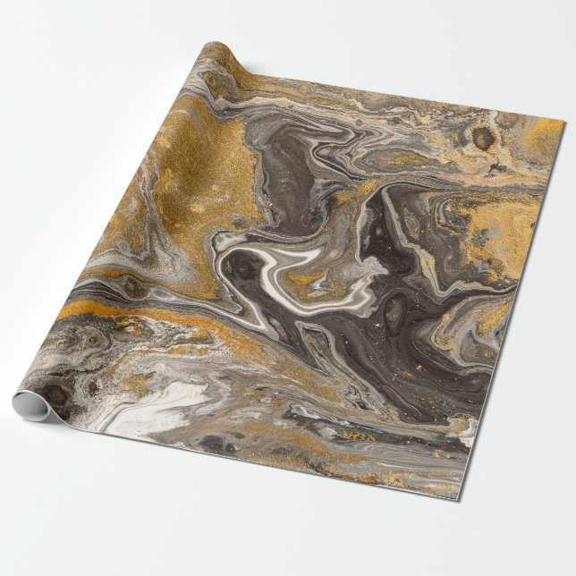 Marble abstract acrylic background. Nature marblin Wrapping Paper (Unrolled)