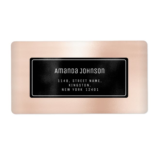 Marble Abstract Black Metal Rose RSVP Blush Framed (Front)