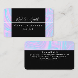 Marble Abstract Colourful Makeup Artist Salon  Business Card