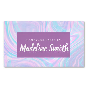 Marble Abstract Homemade Cake Bakery Magnetic Business Card