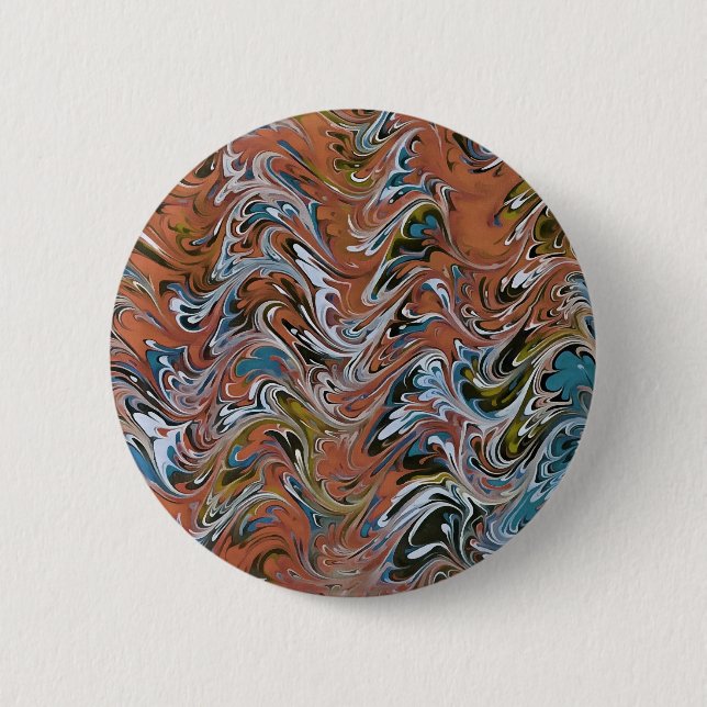 Marble Abstract In Red 6 Cm Round Badge (Front)