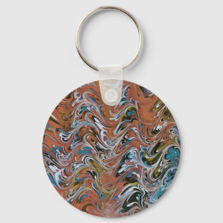 Marble Abstract In Red Key Ring