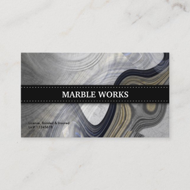Marble Abstract Kitchen Remodeling Business Card (Front)