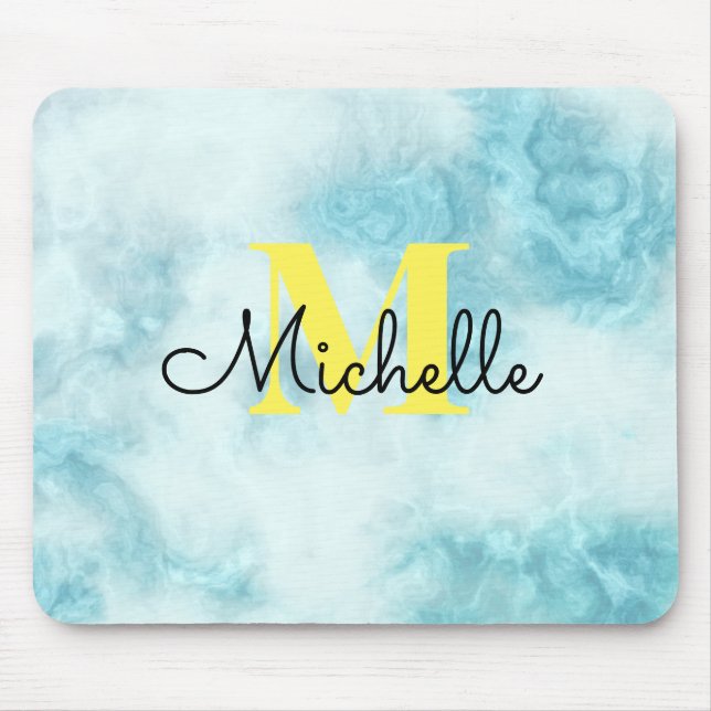 Marble Abstract Monogram Mouse Mat (Front)