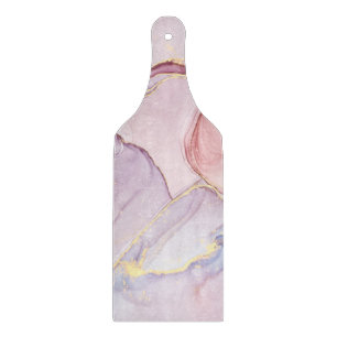 MARBLE ABSTRACT PINK PURPLE GOLD CUTTING BOARD