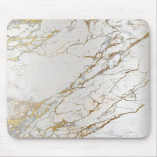 Marble Abstract Silver Gold Gray White Unique Mouse Mat