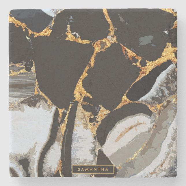 Marble Abstract Texture Stone Coaster (Front)