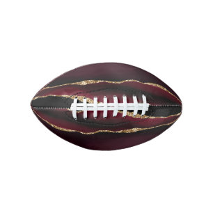 Marble Agate Chic Black Purple Gold Glitter American Football