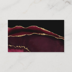 Marble Agate Chic Black Purple Gold Glitter Business Card